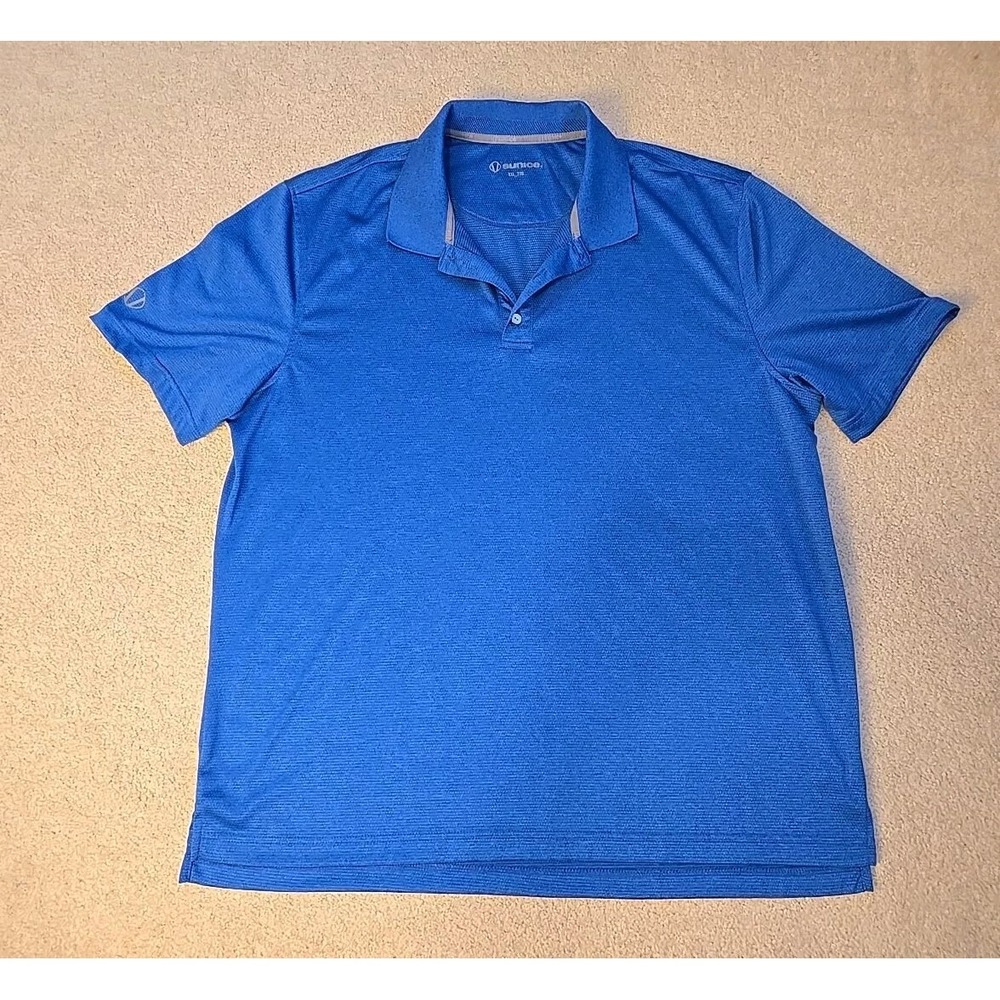 Sunice Polo Shirt Mens XXL Blue Stretch Performance Collared Short Sleeve Golf